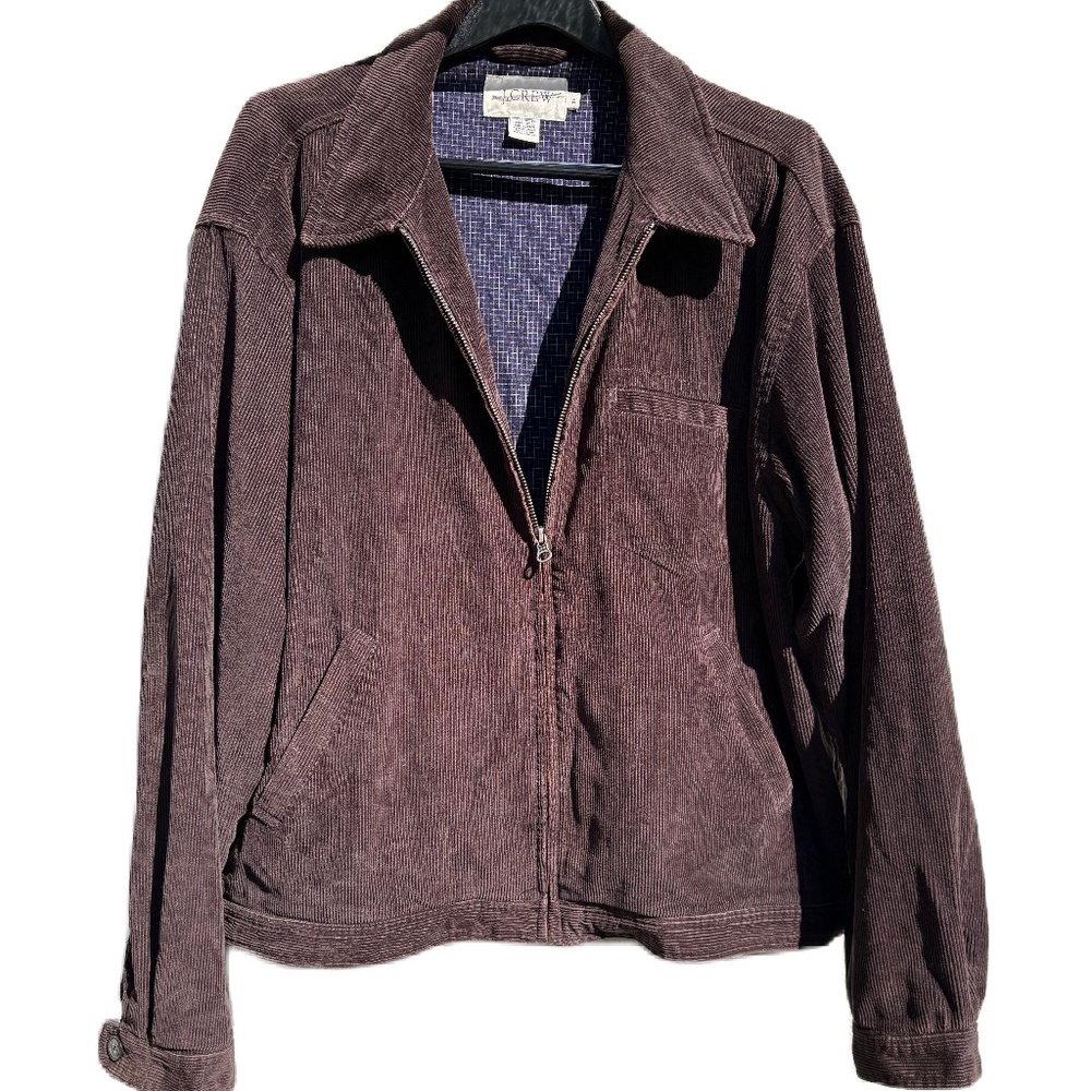 J Crew jacket full zip corduroy brown XL